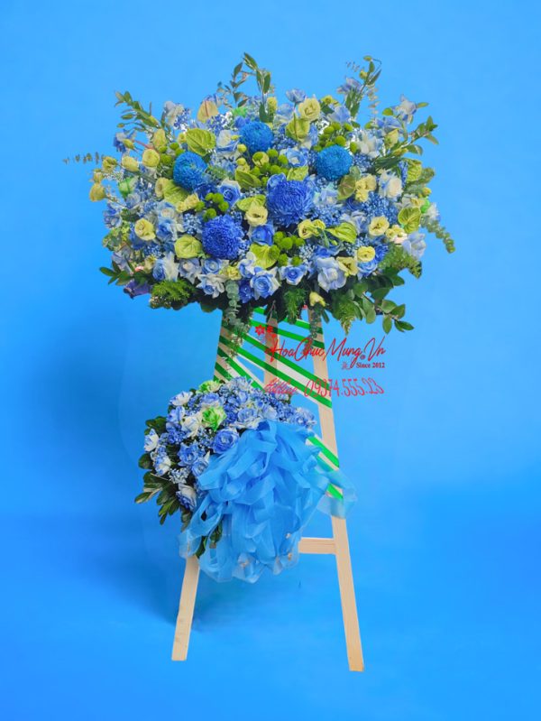Kệ Hoa Chúc Mừng Blue Saphire KT015
