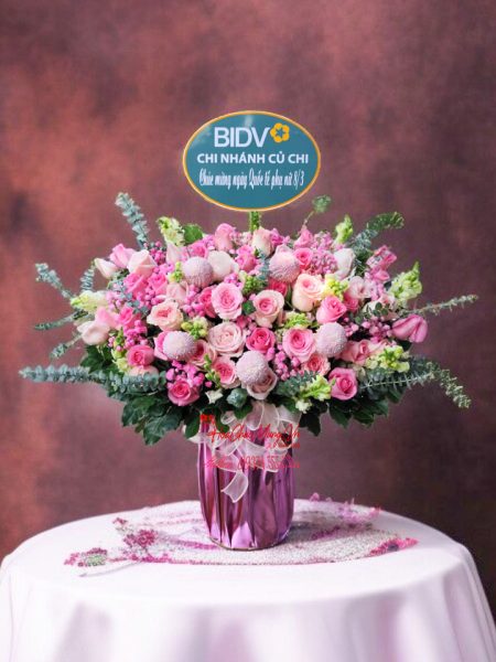 Giỏ Hoa Chúc Mừng Pinky Rosy HG106