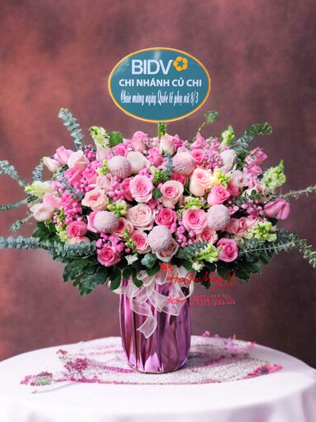 Giỏ Hoa Chúc Mừng Pinky Rosy HG106