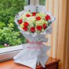 Bó Hoa Tú Cầu Mixed Hoa Hồng Đỏ BM207
