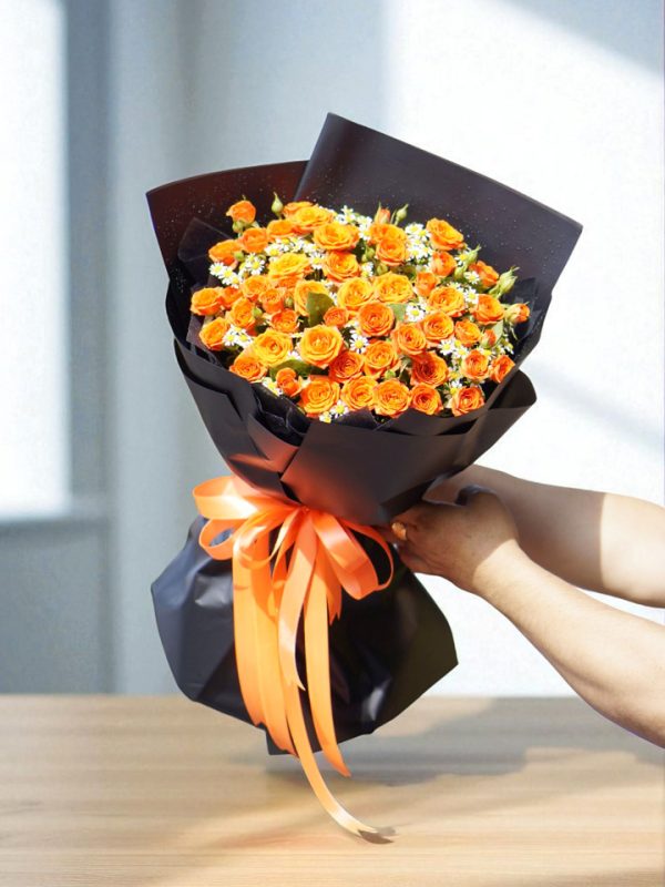Bó Hoa Hồng Tỉ Muội Cam Cao Cấp BM202
