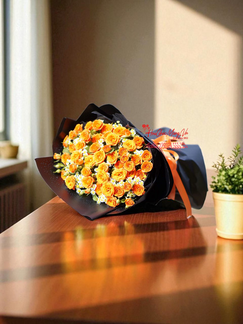 Bó Hoa Hồng Tỉ Muội Cam Cao Cấp BM202