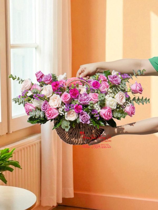 Giỏ Hoa Hồng Chúc Mừng HG207 - Ảnh 2