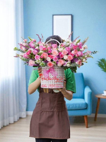 Giỏ Hoa Hồng Chúc Mừng HG206