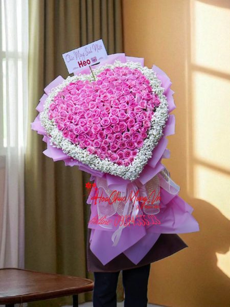 Bó Hoa Hồng Trái Tim Luxury BM208